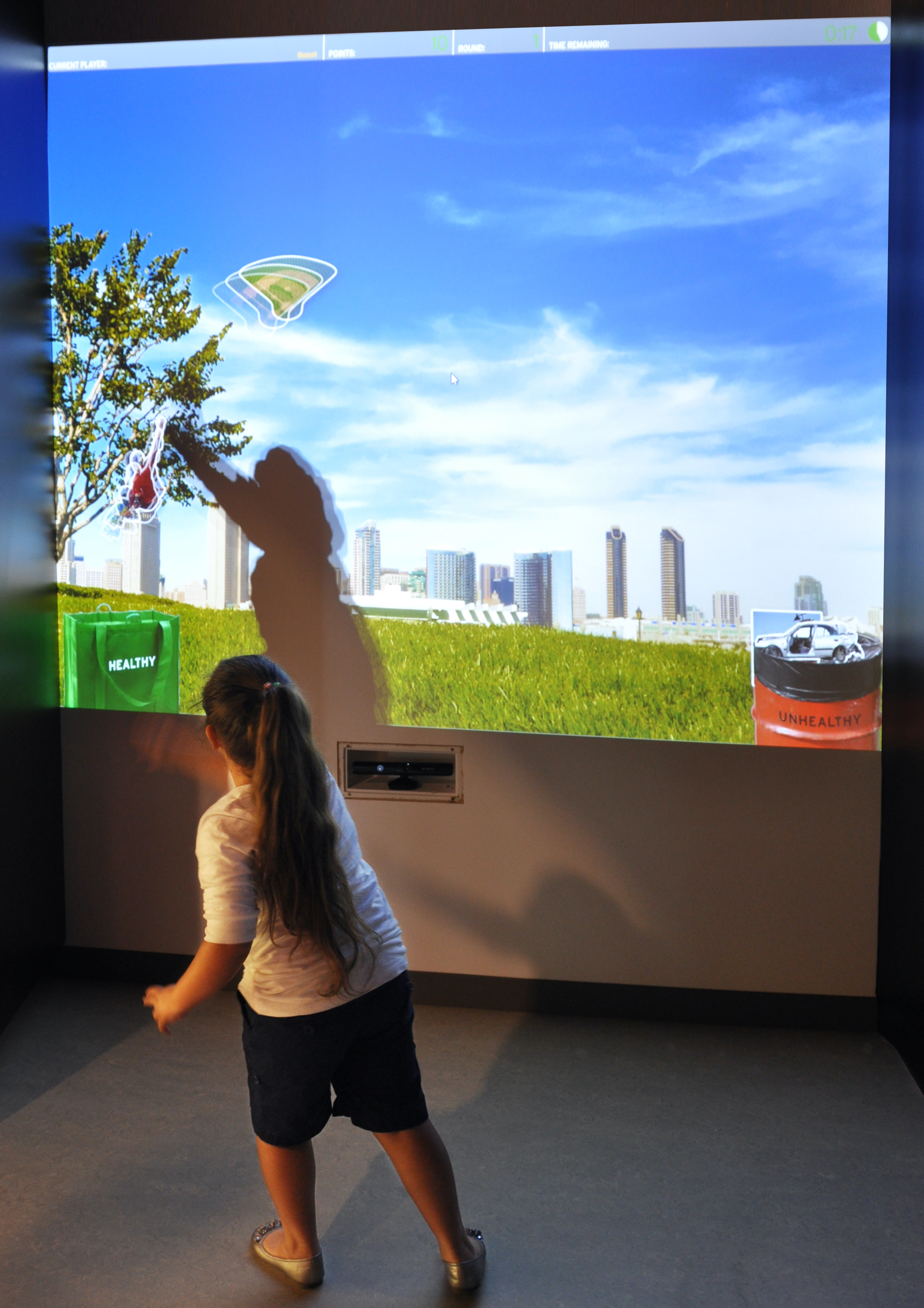“Heads Up” in the “Health Happens Here” gallery at the California Museum in Sacramento that is a motion tracking exhibit.
Exhibit design by West Office Exhibition Design. Media production and programming by Richard Lewis Media Group. AV Integration by BBI Engineering, Inc.
Photo credit West Office Exhibition Design | AVIXA “Heads Up” in the “Health Happens Here” gallery at the California Museum in Sacramento that is a motion tracking exhibit.
Exhibit design by West Office Exhibition Design. Media production and programming by Richard Lewis Media Group. AV Integration by BBI Engineering, Inc.
Photo credit West Office Exhibition Design | AVIXA